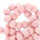 Wood beads round 6mm Light coral pink